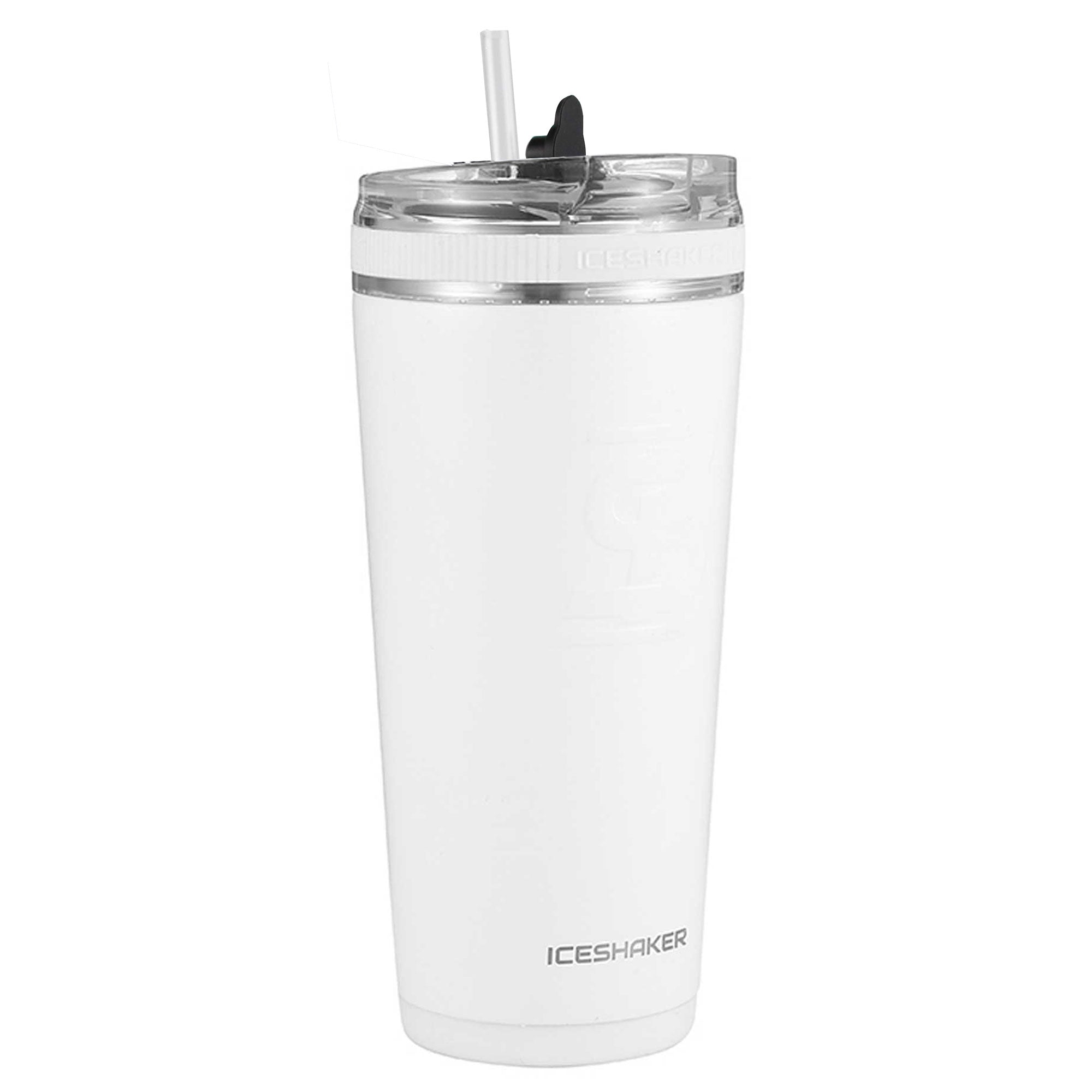 Custom 8x8 26oz Flexible Water Bottle - White | Leakproof & Durable for Gym, Hiking & Outdoor Activities