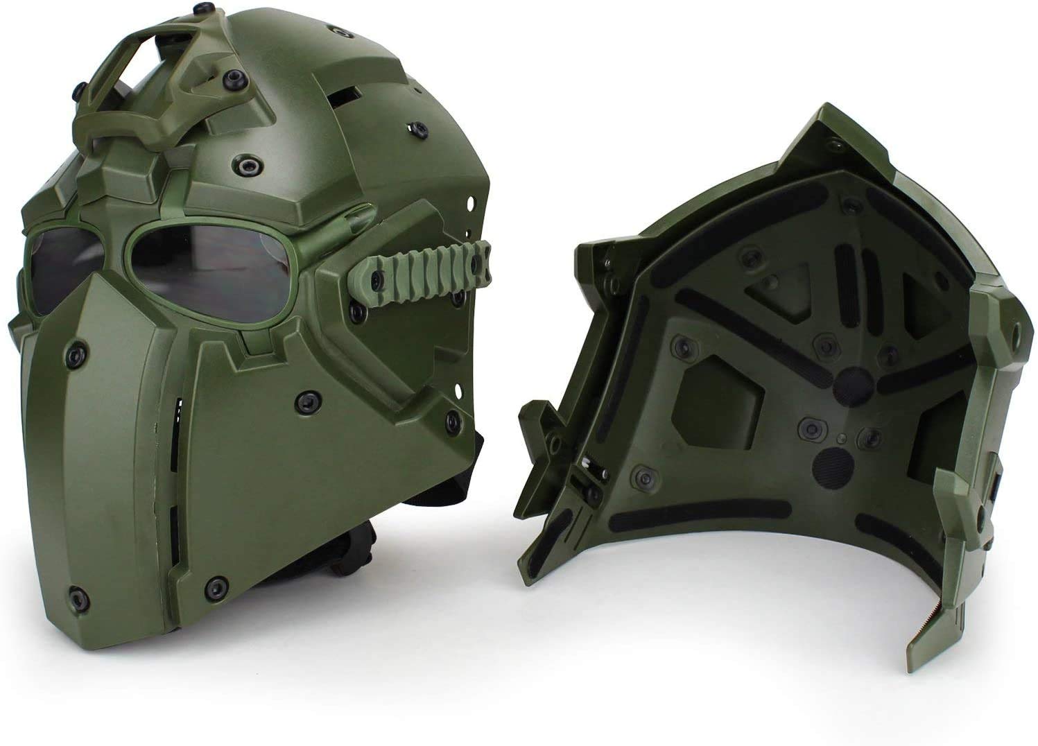 Tactical Full Face Protective Mask with Goggles - Airsoft Helmet for Paintball, Motorcycle Riding, Cosplay & Role Playing - Perfect for Outdoor Sports, Military Simulation & Movie Props