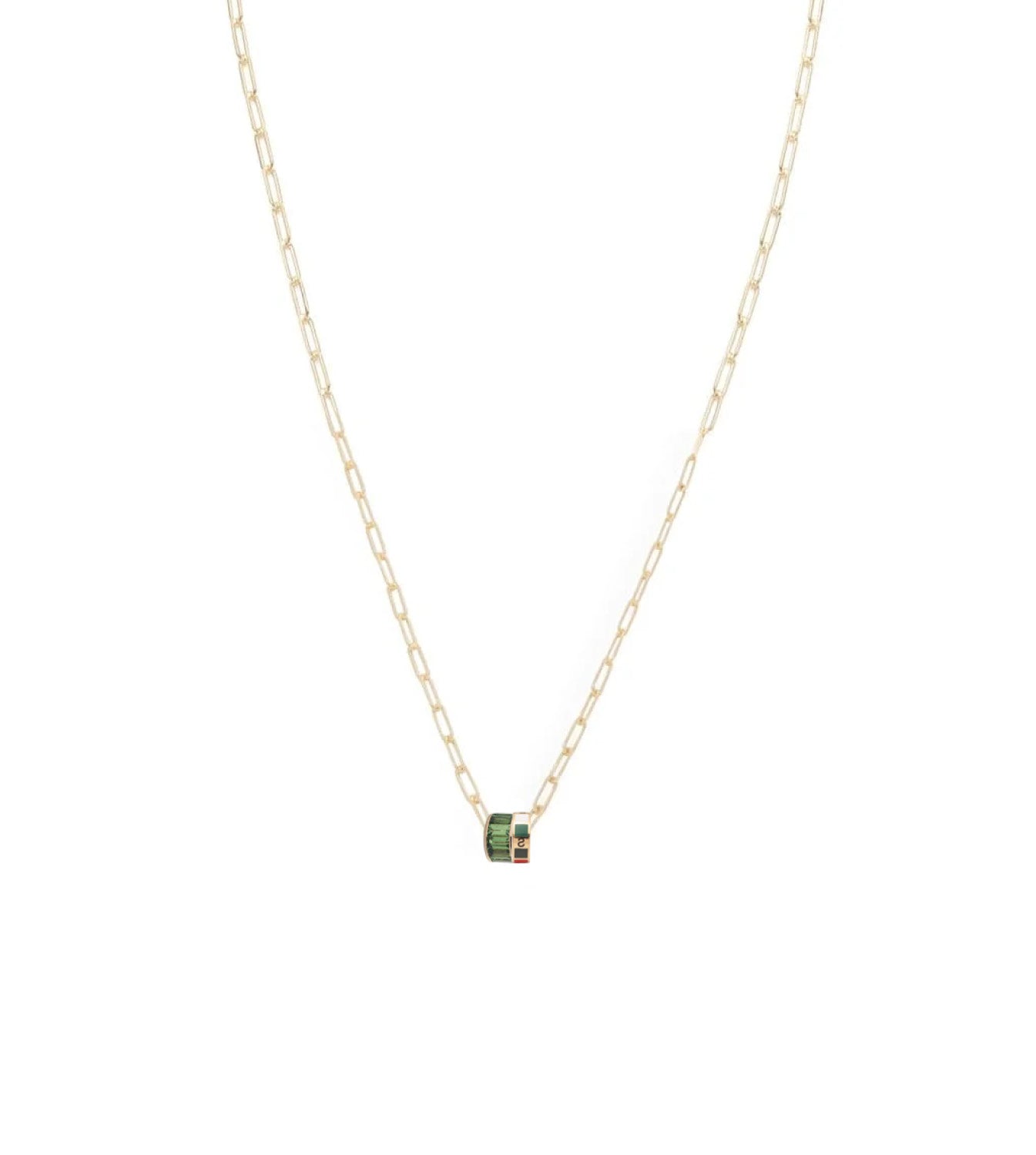 Exquisite Tsavorite Heartbeat Necklace - Internal Compass & Baguette Cut Green Garnet Pendant with Super Fine Clip Chain | Perfect for Date Nights, Anniversaries & Special Occasions
