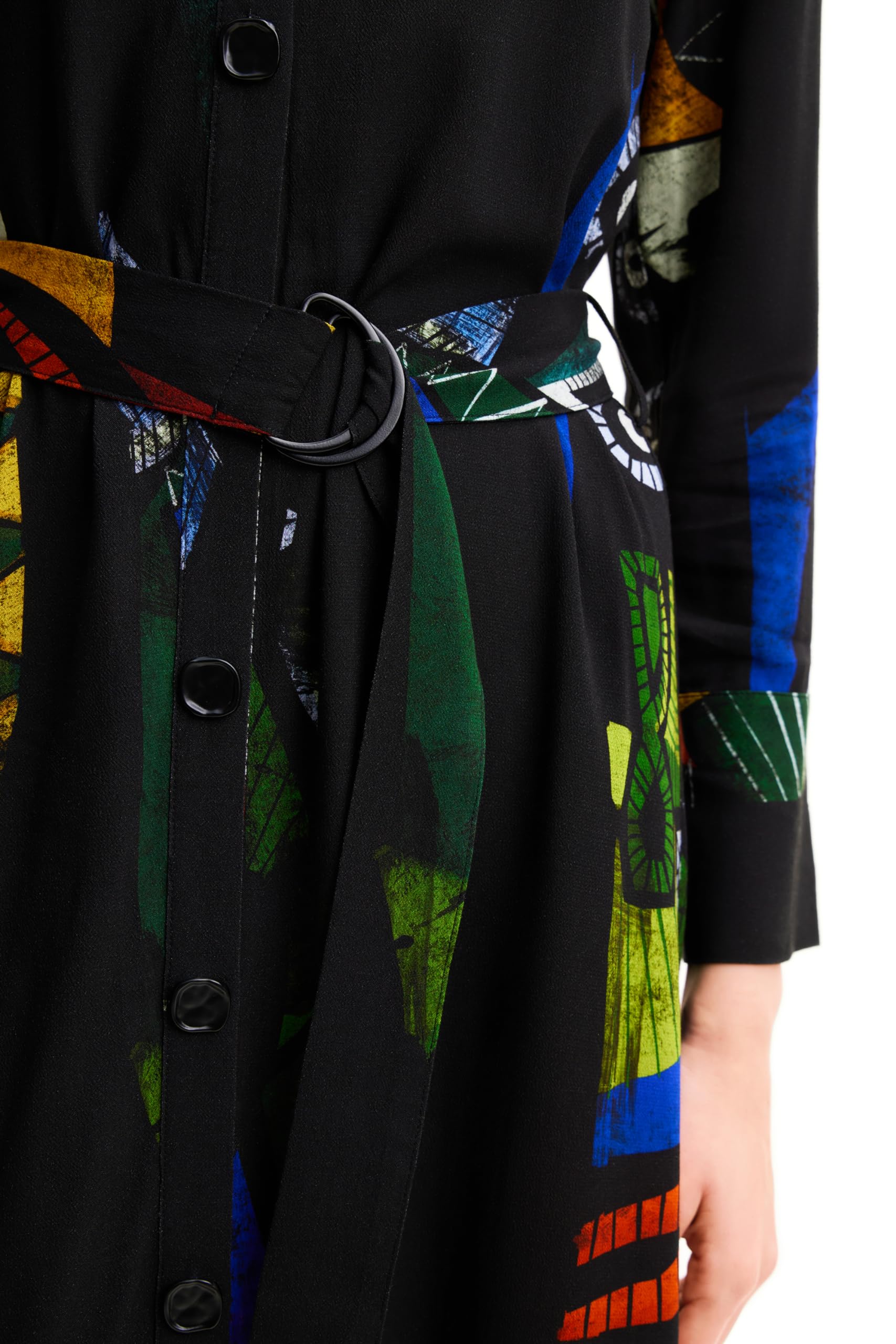 Desigual Women's Long Sleeve Dress - Elegant Floral Print Maxi Dress for Casual Wear, Office & Special Occasions