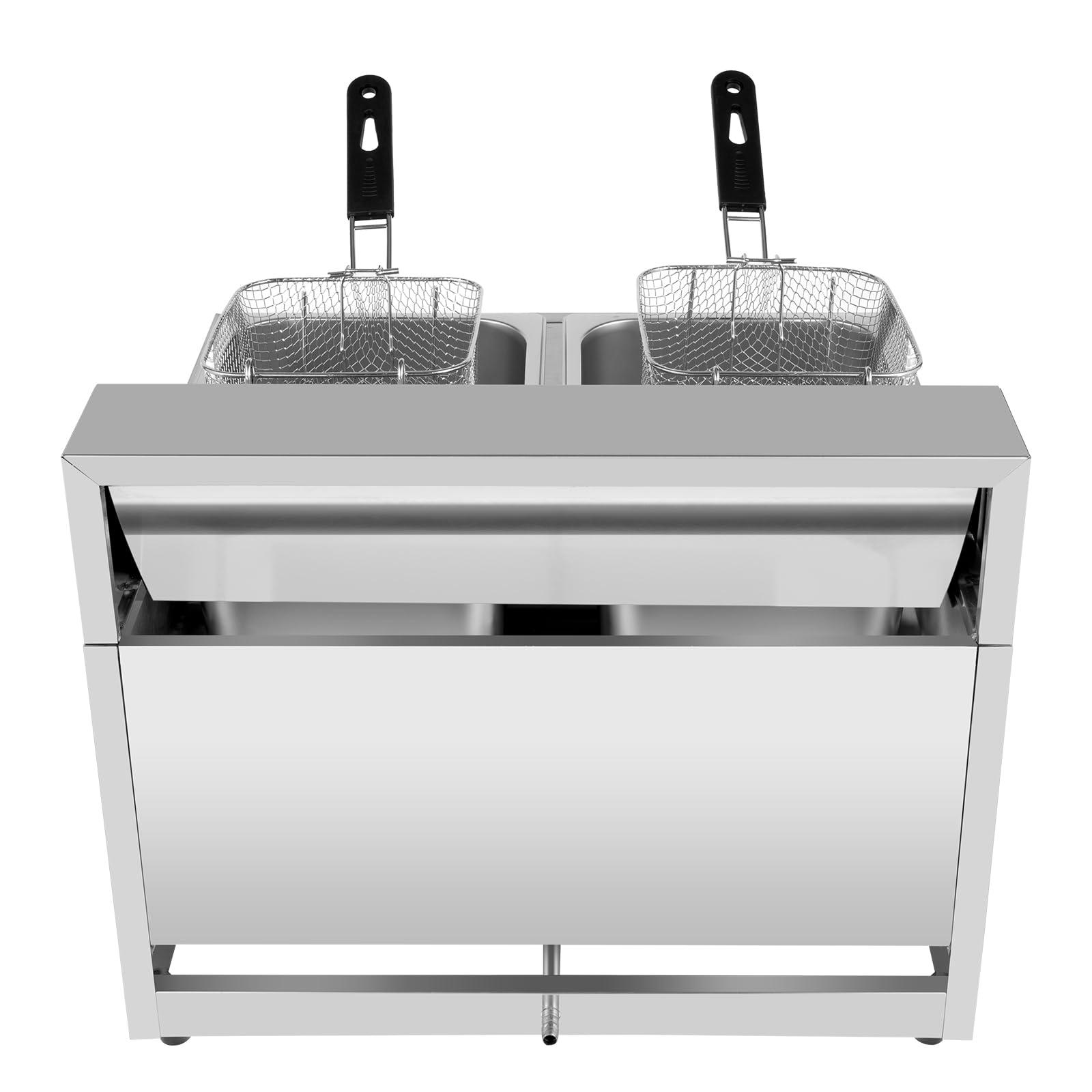 Eapmic Commercial Dual Tank LPG Gas Deep Fryer - 2x6.3Qt Stainless Steel Countertop Deep Fat Fryer with 2 Baskets for Restaurants, Supermarkets, Snack Bars - Perfect for Frying Chicken, Fish, French Fries and Donuts