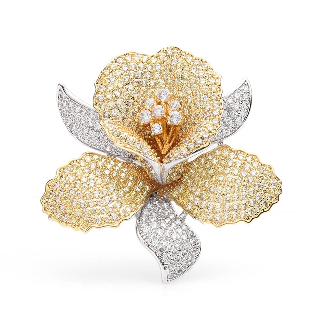 Rhinestone Flower Brooches for Women - Elegant Wedding & Banquet Jewelry Pin - Perfect for Bridal Accessories, Prom, Party & Special Occasions (Color: A)
