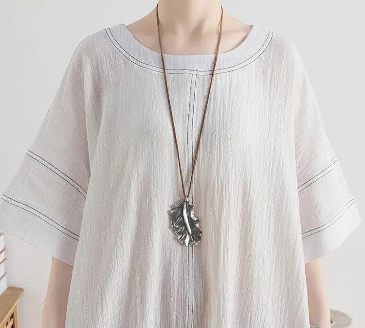 White Cotton Maxi Dress for Women with Pockets - Elegant Summer Beach Dress, Casual Wear & Vacation Outfit