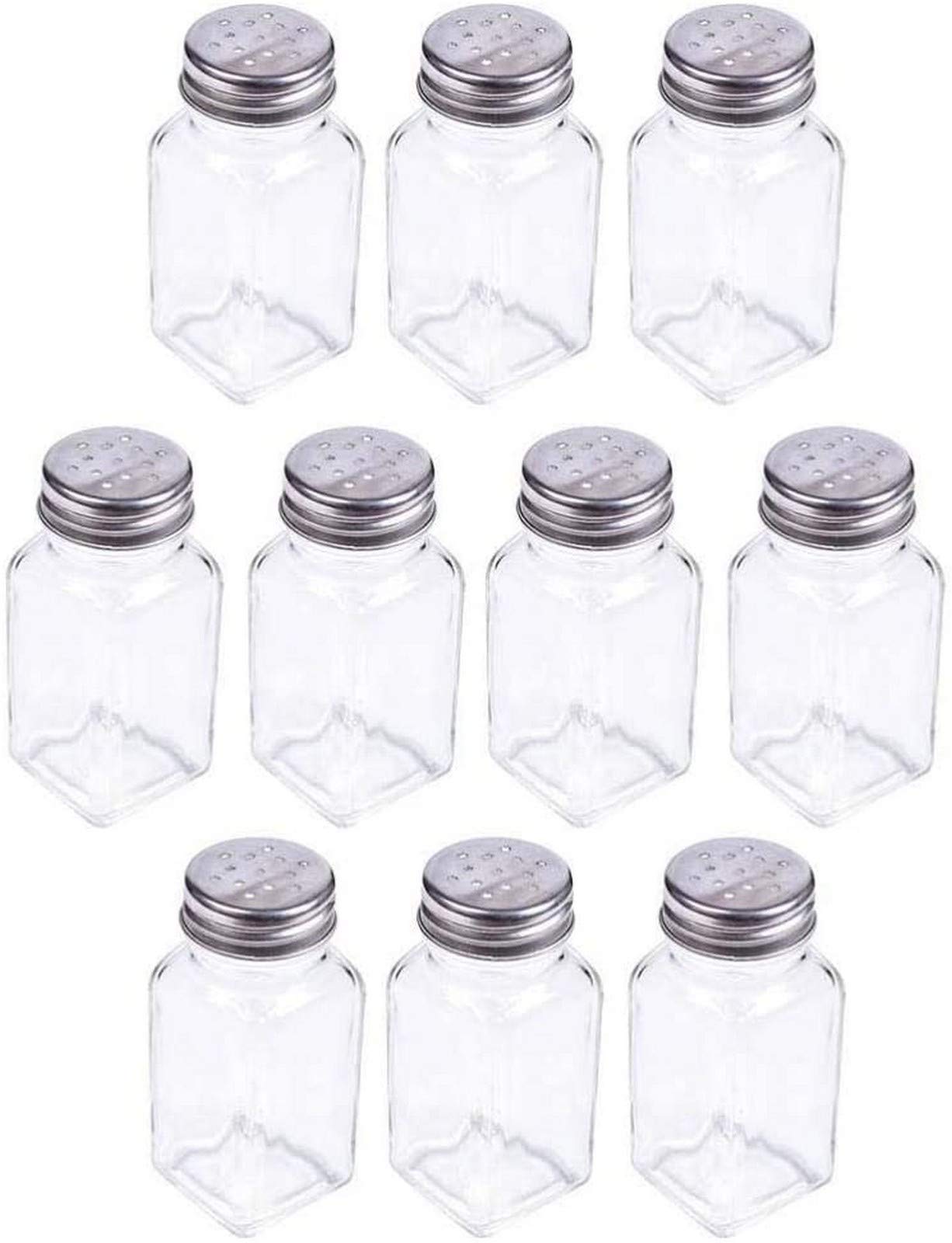 10-Piece Glass Cruet Condiment Bottle Set - BBQ Spice Shakers, Salt & Pepper Dispensers, Seasoning Jars for Kitchen, Dining & Outdoor Grilling
