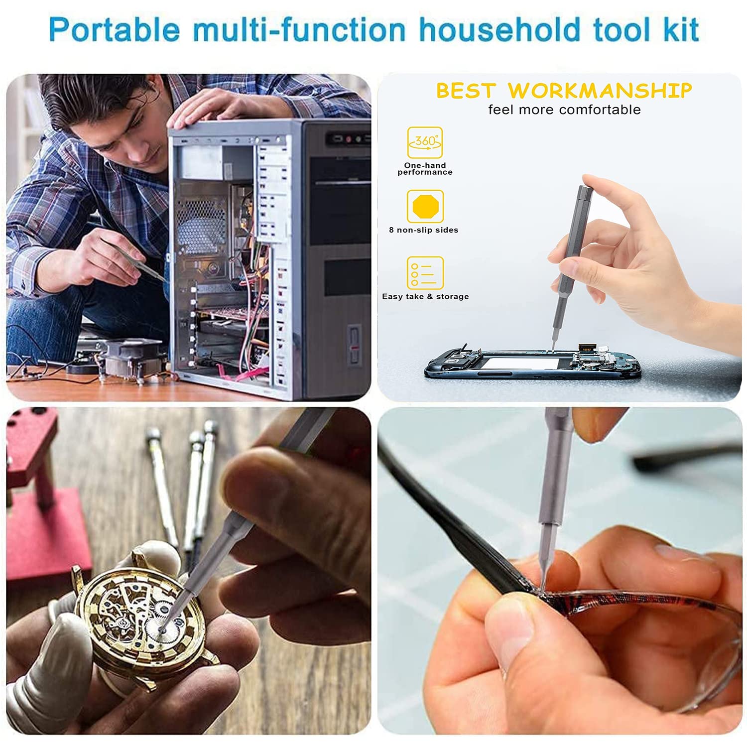 Precision Screwdriver Set 24-in-1 Magnetic for Phones, Tablets, PC Repair - Valentine's Gift for Men