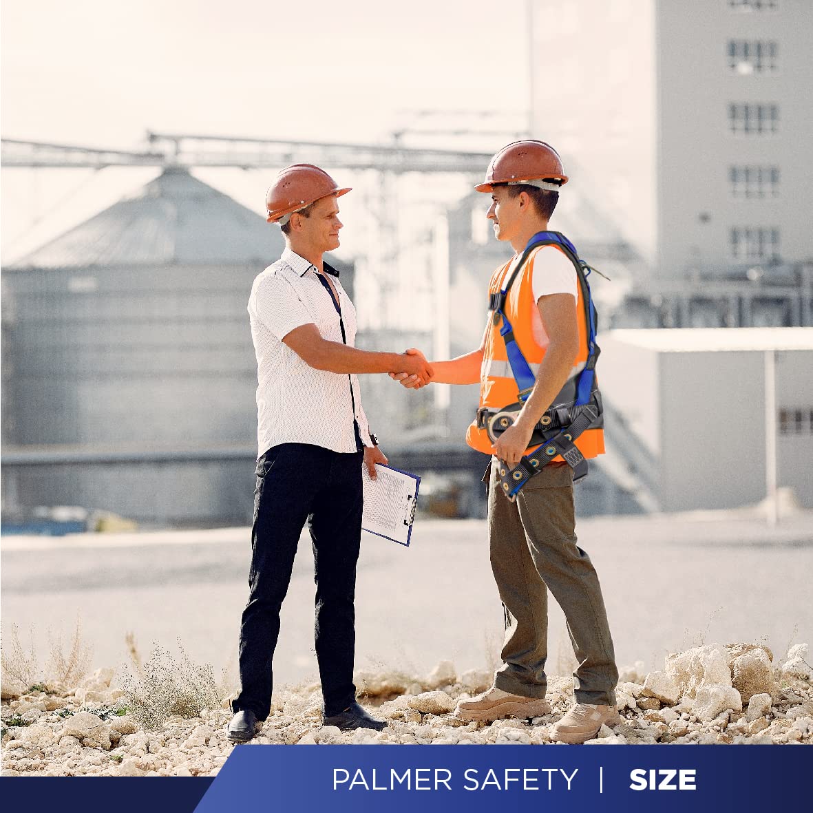 Palmer Safety Hammerhead 5-Point Safety Harness with Back Padding, QCB Chest Buckle & Tongue Buckle Leg Straps - OSHA Compliant Fall Protection Gear for Construction & Roofing Work