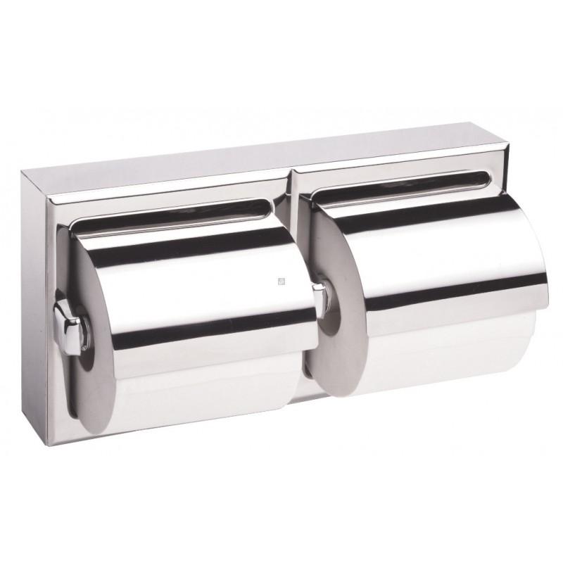 Bobrick B6999 Commercial Toilet Paper Dispenser with Hood - Dual Roll, Surface Mounted for Restrooms, Offices & Public Spaces