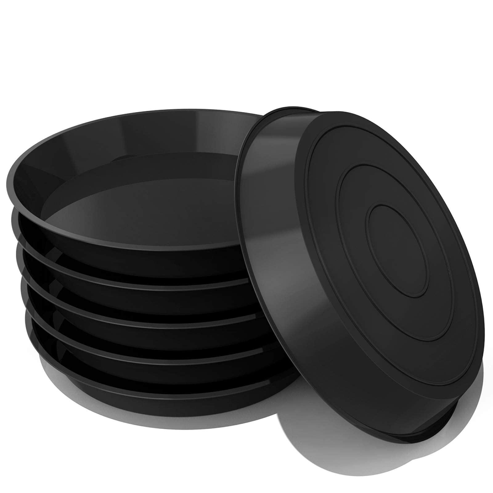 UPMCT 6 Pack Black Plant Saucers - 6 Inch Durable Flower Pot Trays for Indoor & Outdoor Plants | Perfect for Potted Plants, Garden Decor, and Drainage Protection