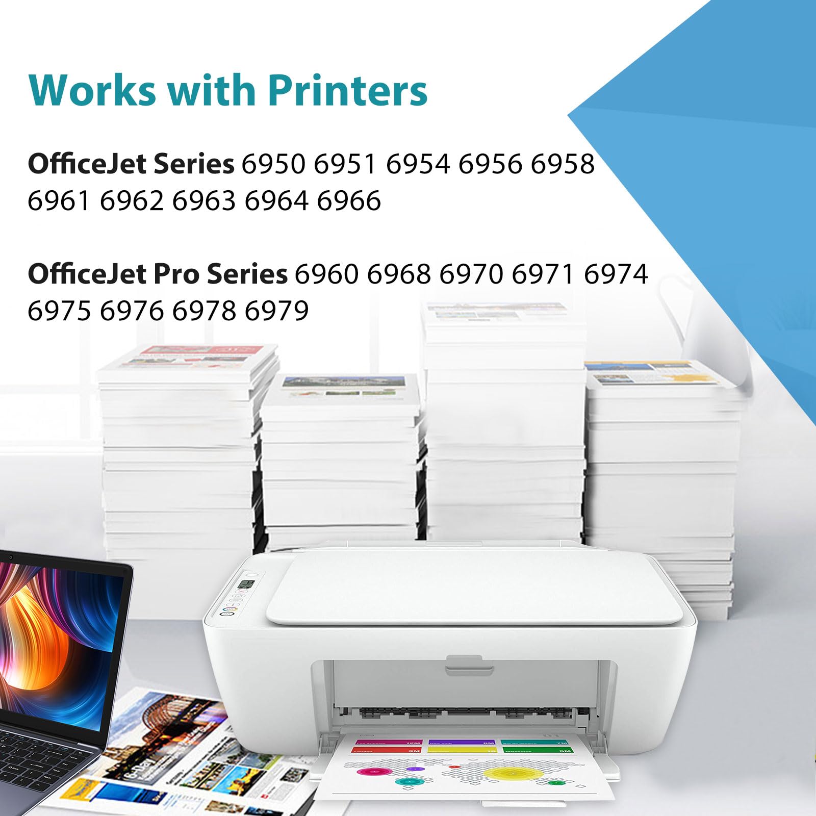 HP 902XL Ink Cartridge Combo Pack - High Yield Black, Cyan, Magenta, Yellow - Compatible with HP OfficeJet 6950-6978, 6960-6968 Printers - Perfect for Home & Office Printing, Documents, Photos, and School Projects