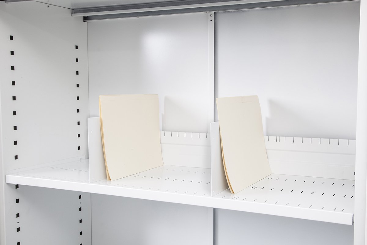 Sonic Tambour Sliding Door Storage Cabinet - White Metal Cabinet 78