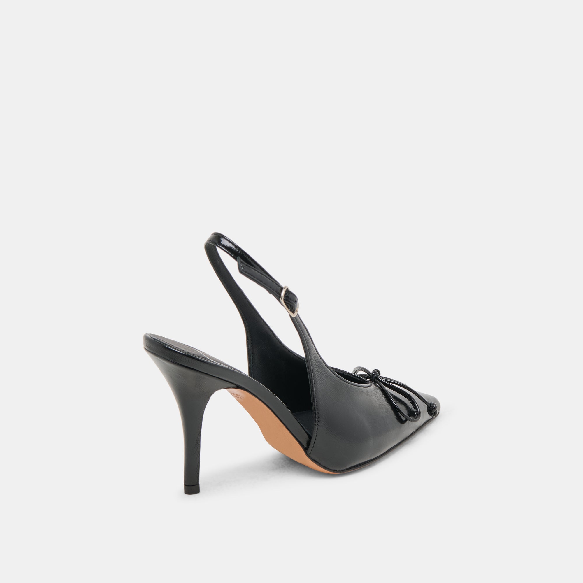 GEENA Women's Black Leather High Heels - Elegant Stiletto Pumps for Office, Party & Evening Wear