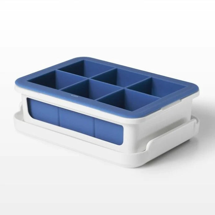 Premium Silicone Ice Cube Tray with Lid - Extra Large 2 Inch Square Ice Cubes for Whiskey, Cocktails & Cold Drinks - BPA Free, Flexible & Durable for Home Bars & Parties