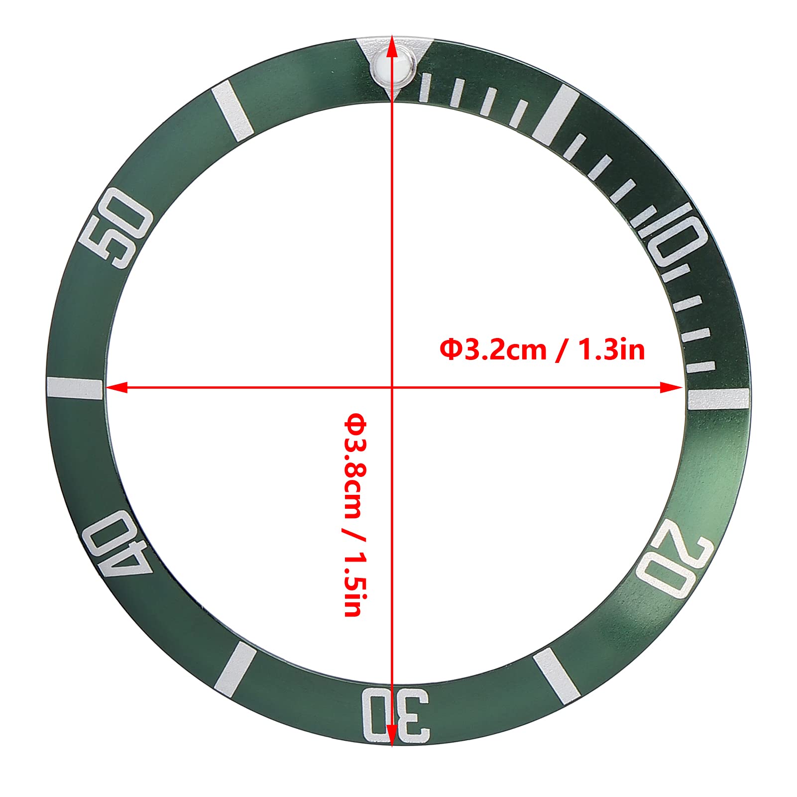 Premium Aluminum Watch Bezel Insert Ring Replacement - Green - Compatible with Various Watch Models for DIY Repair & Customization | Perfect for Watch Enthusiasts & Professional Repair Services