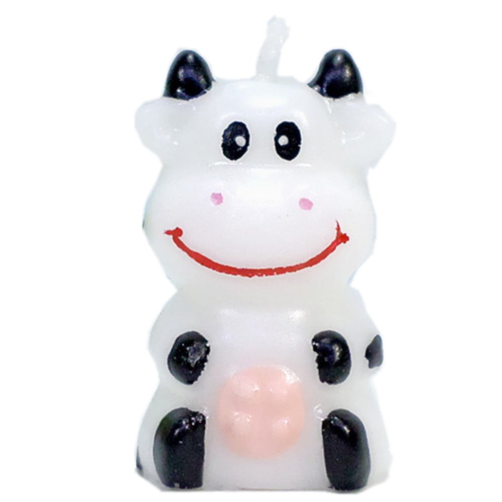 Cute Cartoon Cow Birthday Candles - Fun Cake Decorations for Birthday Party, Baby Shower & Kids Celebration - 12 Pack Animal Themed Party Supplies