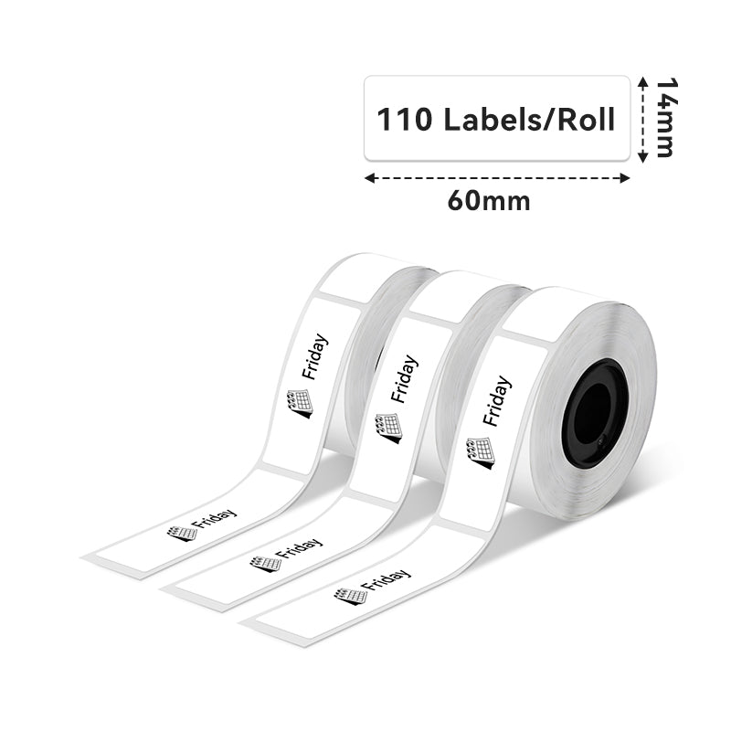 Phomemo 14x60mm White Thermal Labels for D30/D35/Q30/Q30S Printers - Perfect for Shipping Labels, Inventory Management & Retail Barcode Stickers