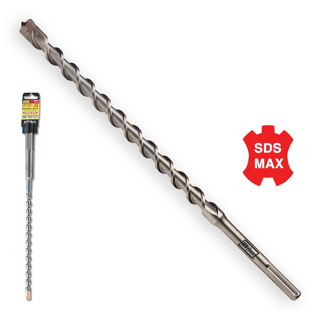 IVY Classic 48168 SDS Max 1-1/2 x 22-1/2 Inch Carbide Hammer Drill Bit with 4-Cutter Head (1/Card) - Perfect for Concrete Drilling, Demolition & Heavy Duty Construction Work