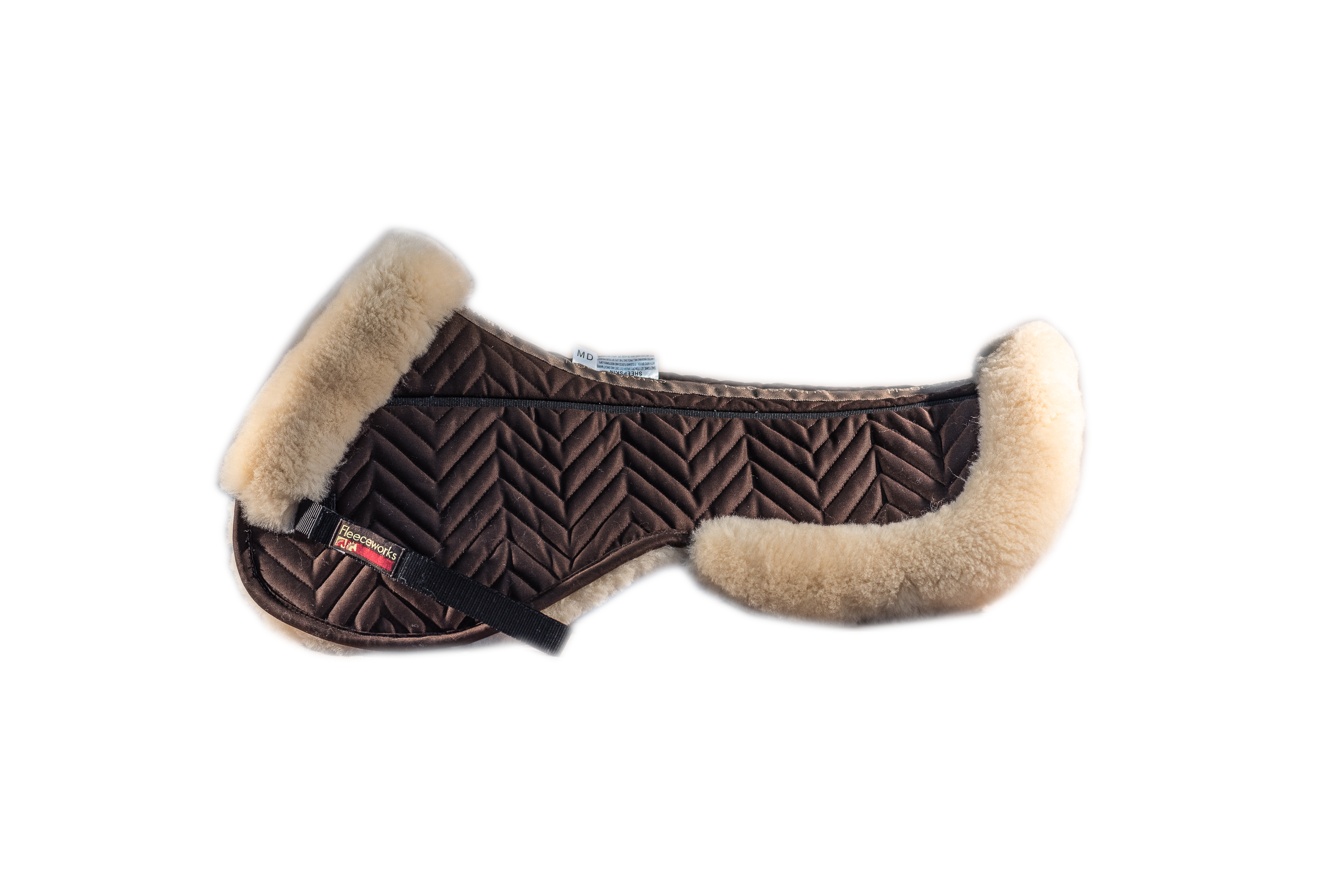 FXK Technology Sheepskin Halfpad with Rolled Edge - All Purpose Saddle Pad for English & Western Riding - Perfect for Training, Shows & Trail Riding