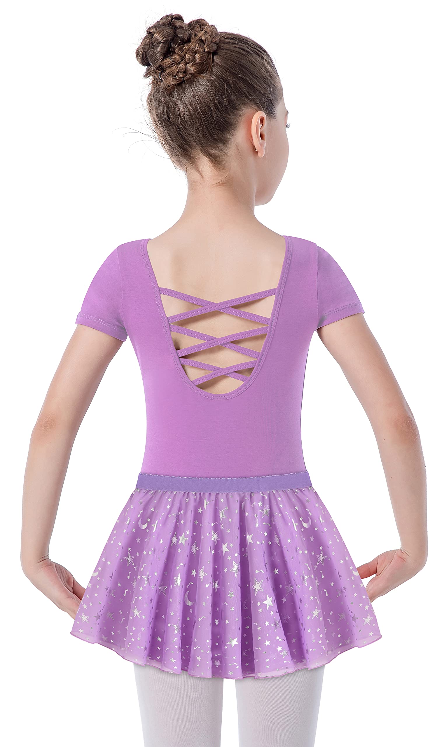 WYHDY Girls Ballet Dance Skirt & Leotard Set - Sparkly Chiffon Wrap Tie Tutu for Toddler Kids - Perfect for Ballet Class, Recital & Dance Performance