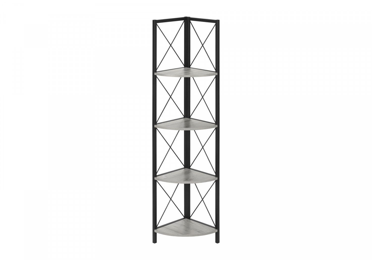 Zeva Grey Bookcase - Modern Bookshelf for Living Room, Bedroom & Office Storage - Sturdy & Stylish Home Furniture
