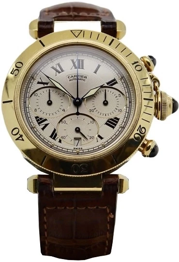Cartier Pasha Chronograph 18K Yellow Gold Men's Luxury Watch - Perfect for Business Meetings, Formal Events & Special Occasions