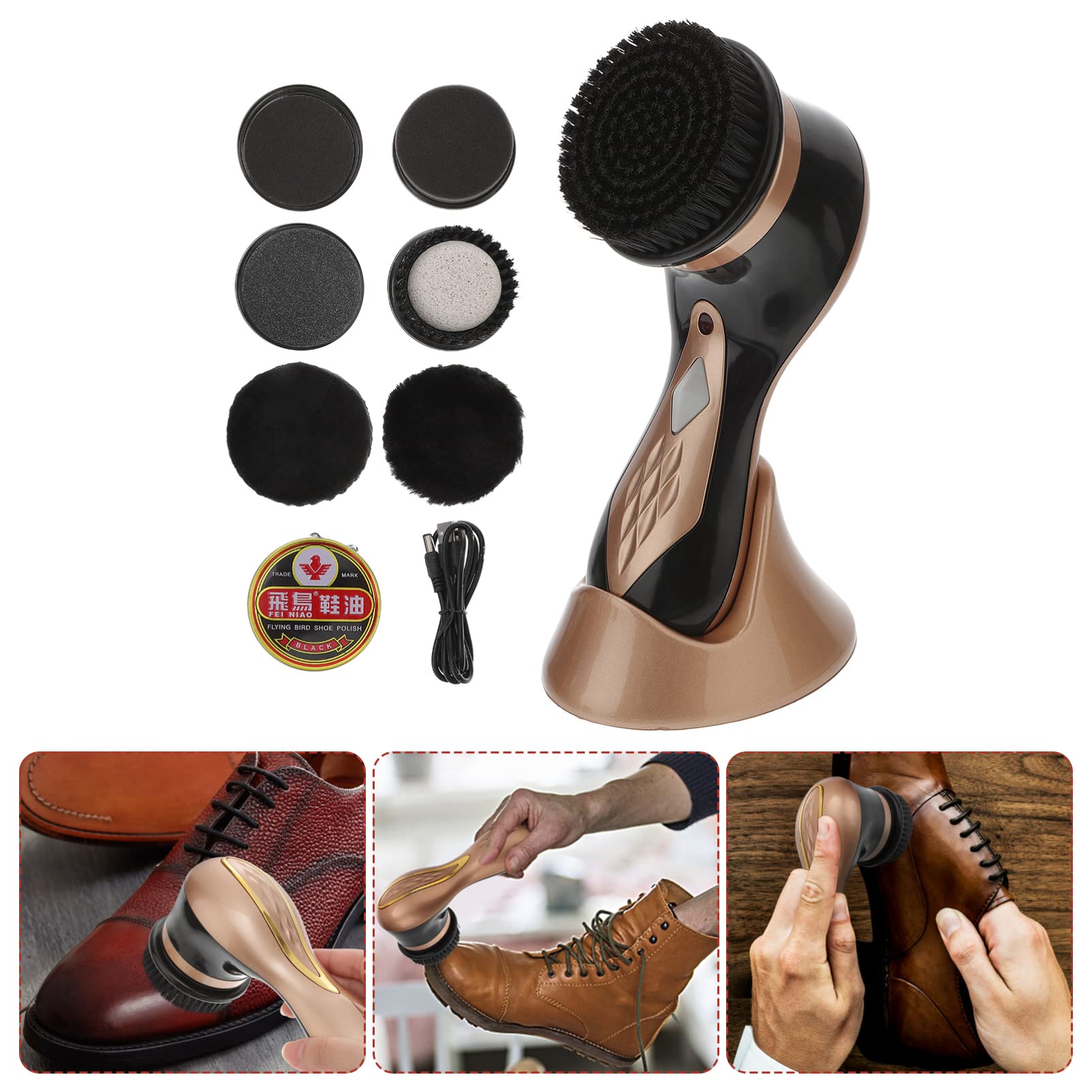 Electric Shoe Polisher & Shine Brush for Leather Shoes - Perfect for Home, Office, and Travel Shoe Care