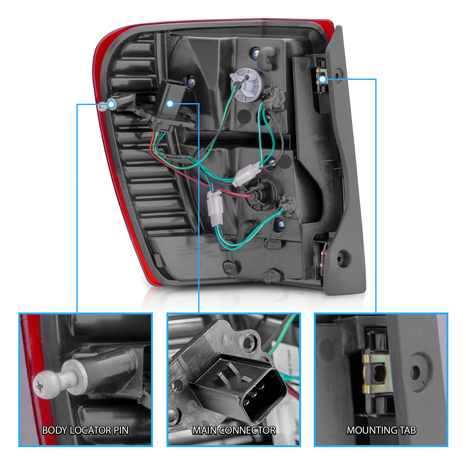 AmeriLite LED Tail Lights Assembly for 1999-2004 Jeep Grand Cherokee - Left & Right Side (Red/Smoke) - Durable & Bright Replacement Lights for Enhanced Night Driving Safety
