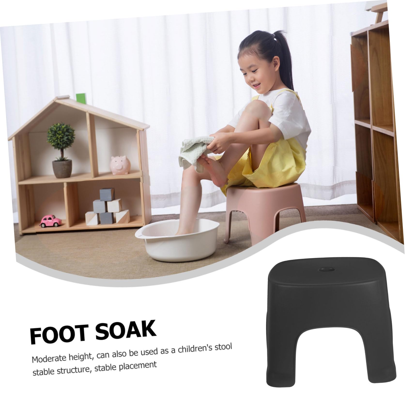 Non-Slip Plastic Step Stool for Adults & Kids - Bathroom Toilet Stool, Toddler Footstool, Household PVC Stool - Perfect for Bathroom, Kitchen, and Home Use