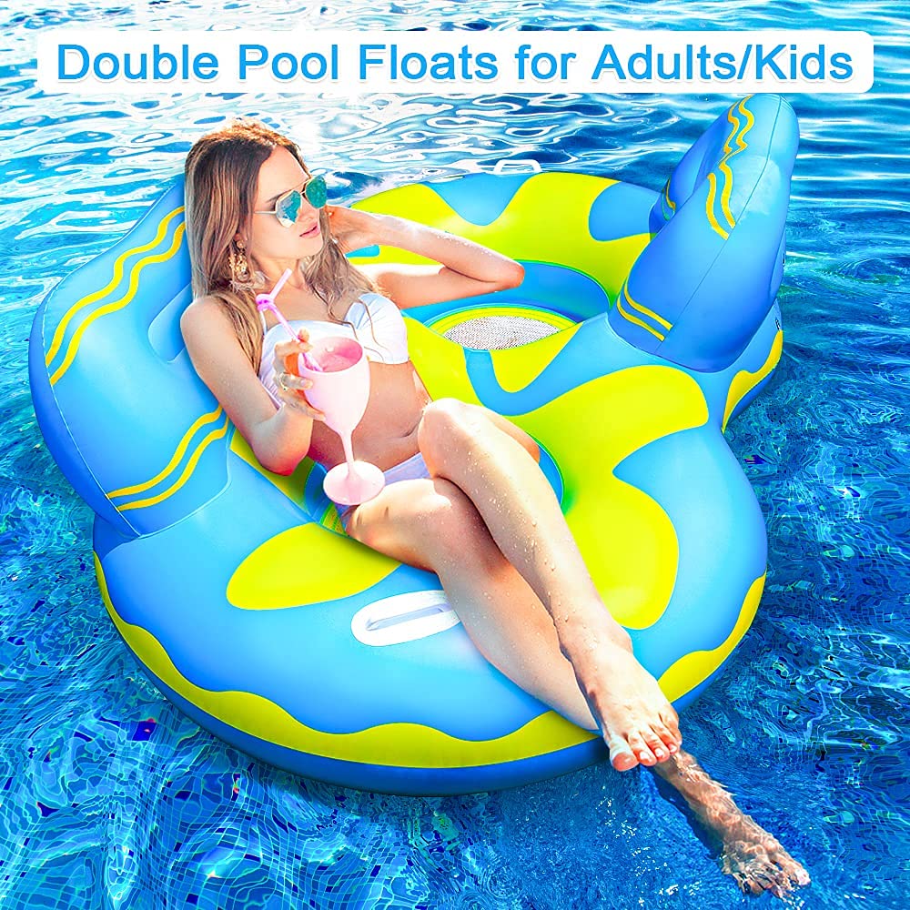 XBEN Large Inflatable Pool Floats for Adults & Kids - Premium Floating Lounge Chair with Mesh Bottom, Multi-Purpose Pool Raft for Swimming Pools, Lakes & Beaches - Perfect for Relaxing, Sunbathing & Water Fun