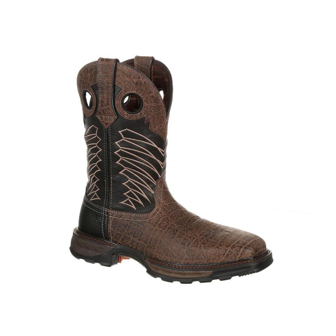 Maverick XP Steel Toe Waterproof Western Work Boots for Men - Dark Brown & Black - Durable Safety Boots for Construction, Ranch Work & Outdoor Jobs