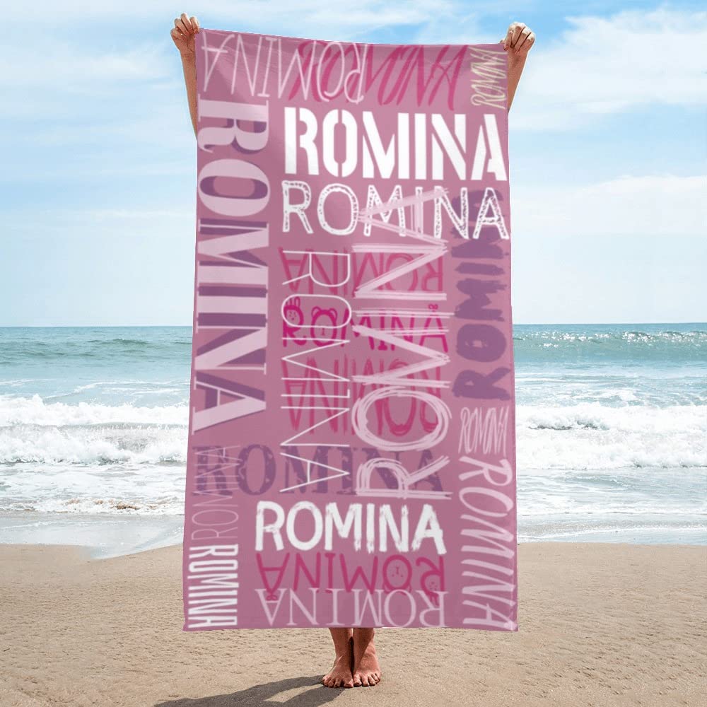 Personalized Kids Beach Towels with Name - Custom Mermaid Beach Towels for Girls, Quick Dry Microfiber, Soft & Absorbent (Z-Pink) - Perfect for Pool, Beach, Summer Vacation & Gift Giving