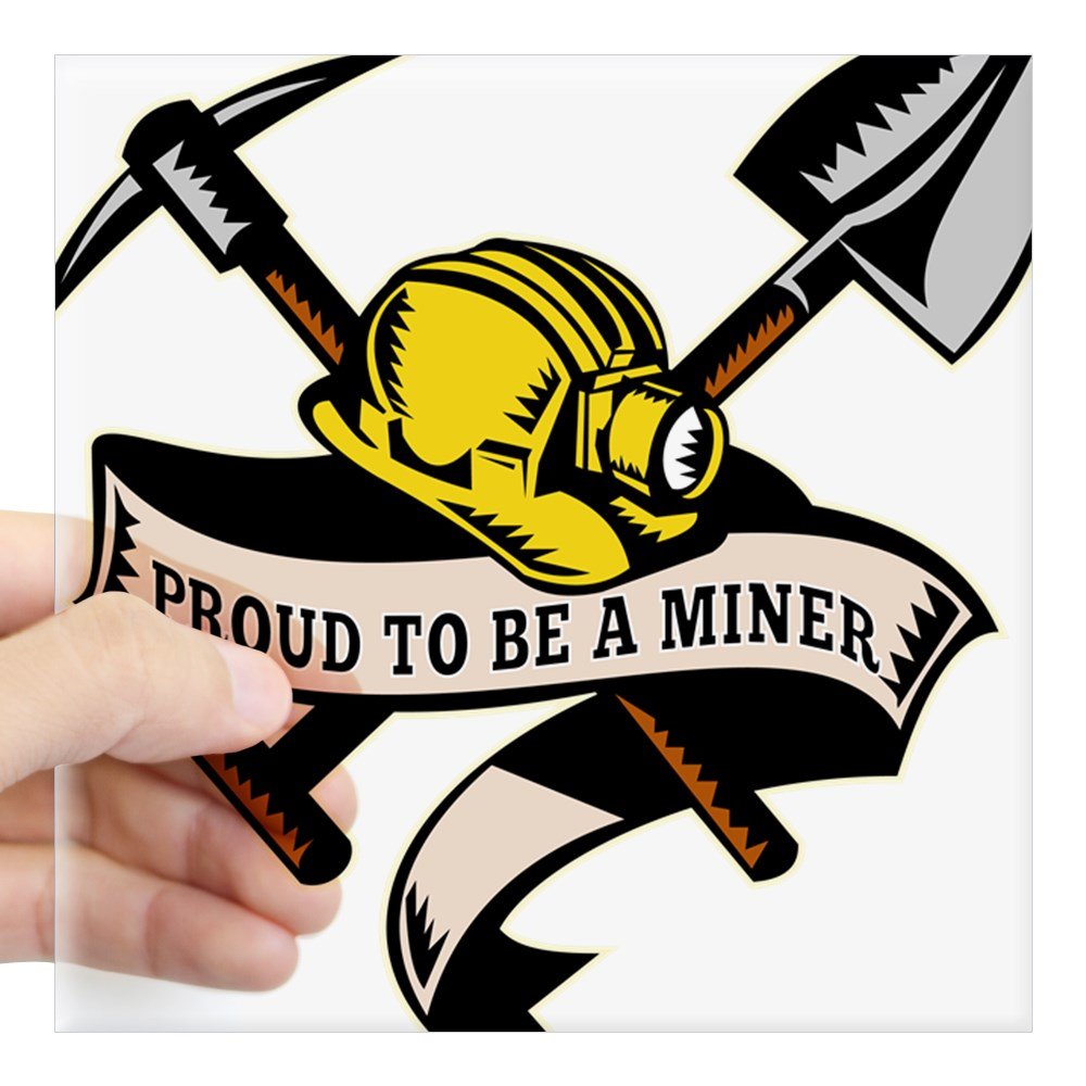 Coal Miner Mining Square Sticker - Durable Bumper Sticker & Car Decal for Vehicles, Laptops, Windows - Perfect for Mining Enthusiasts & Truck Decor