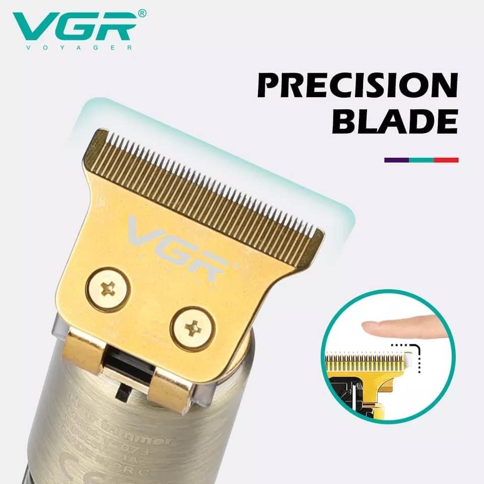 VGR V-073 Professional Hair Clipper for Men & Women - Corded/Cordless Hair Trimmer with 240 Min Runtime, 1500mAh Lithium Battery, LED Display, 4 Guide Combs (1-4mm), Ergonomic Design & Low Noise - Gold | Perfect for Home Haircuts, Beard Trimming & DIY Grooming