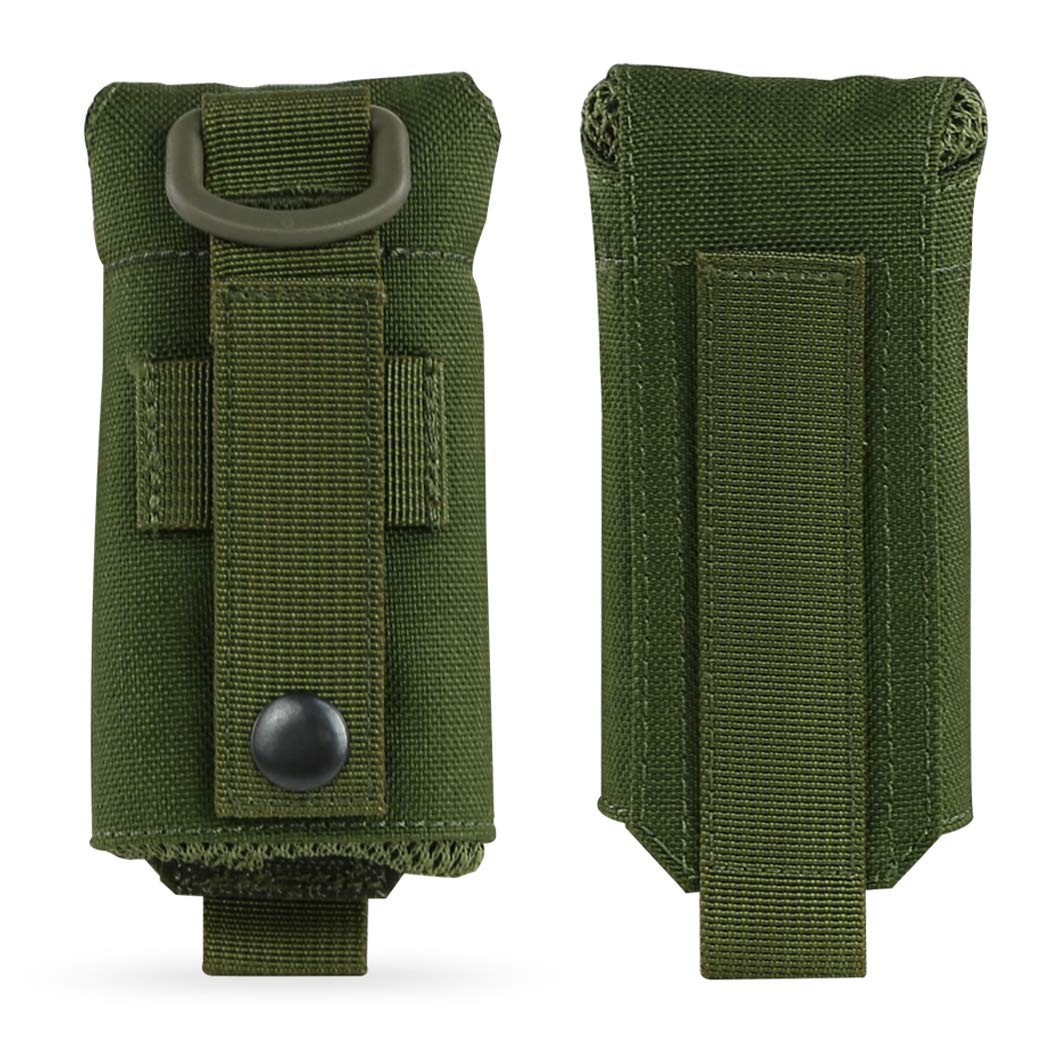 Tactical MOLLE Water Bottle Pouch - Foldable Military Drawstring Open Top Mesh Hydration Carrier for Hiking, Camping & Outdoor Adventures
