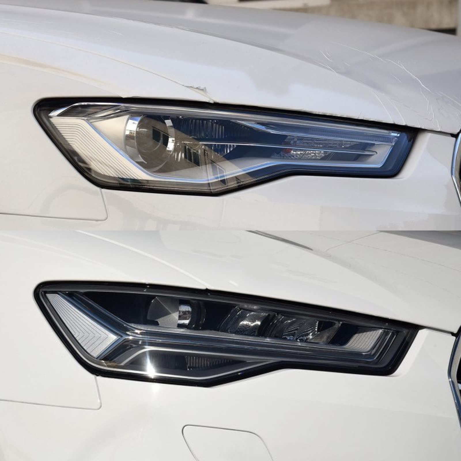 Premium Car Headlight Lens Cover for Audi A6 C7 2016-2018 - Transparent Headlamp Shell Replacement with UV Protection - Perfect for Night Driving & Foggy Conditions