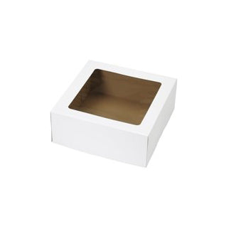 8 Pack White Window Cake Boxes - Perfect for Birthday, Wedding & Party Dessert Displays - Eco-Friendly & Sturdy Packaging for Cupcakes, Pastries & Treats