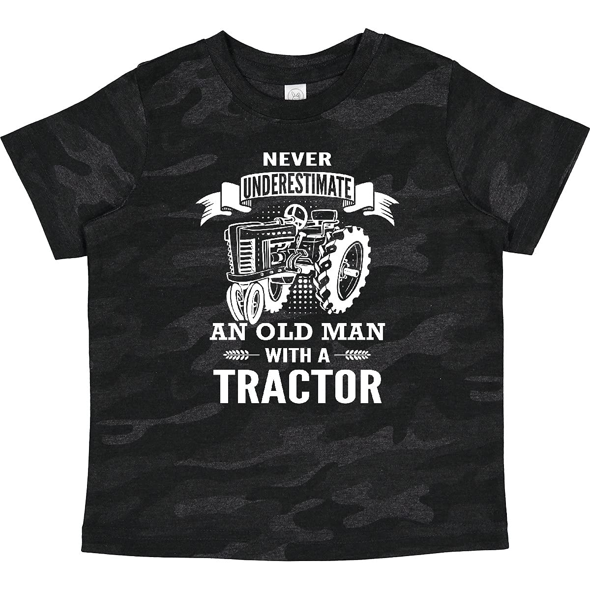 Inktastic Old Man Tractor Graphic Toddler T-Shirt - Cute Farm-Themed Cotton Tee for Boys & Girls - Perfect for Playdates, Farm Visits & Family Photos