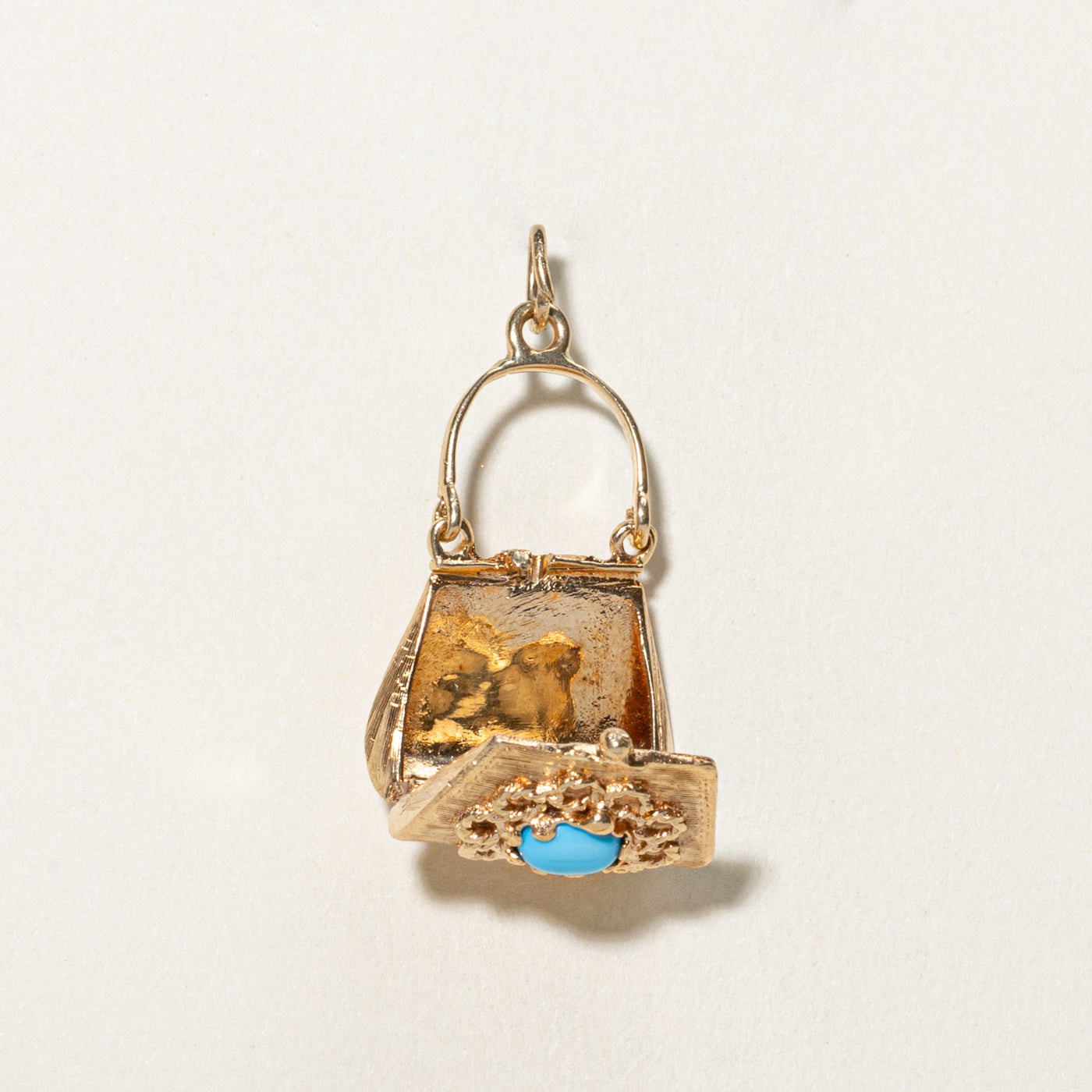 Vintage Turquoise Purse Pendant Necklace - 0.60ct Natural Gemstone Jewelry for Women - Perfect for Boho Style, Gift Giving & Special Occasions