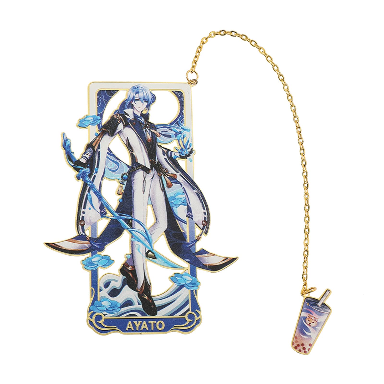 Kamisato Ayoto Metal Anime Bookmark - Elegant Game Character Bookmark for Genshin Impact Fans, Perfect Gift for Readers, Friends & Teachers | Ideal for Books, Journals & Collectors