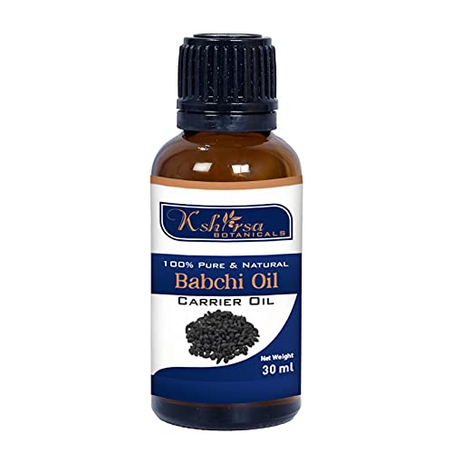 100% Pure Natural Babchi Oil (Psoralea Corylifolia) - Cold Pressed Therapeutic Grade for Skin Care & Hair Growth - 30ml with Euro Dropper - Perfect for Dry Scalp Treatment & Anti-Aging Facial Care