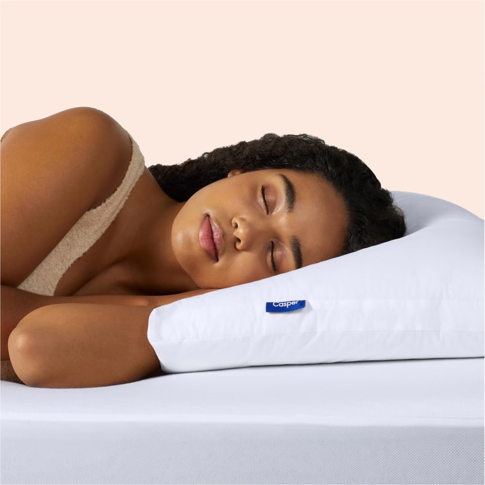 Premium Casper Sleep Down Pillow - King Size White Goose Feather Pillow for Side, Back & Stomach Sleepers - Luxury Bedding for Hotels, Guest Rooms & Home Use
