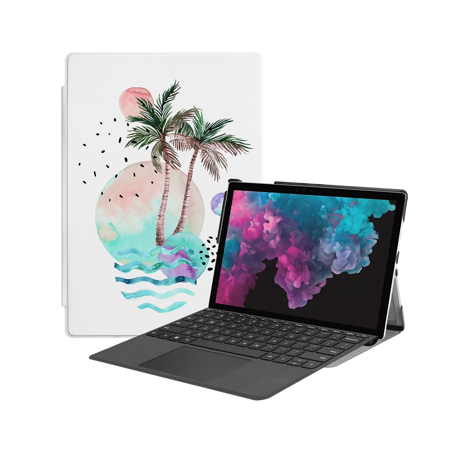 Microsoft Surface Case - Premium Marble Flower Design Protective Cover for Surface Pro/Book/Laptop | Slim & Durable for Work, School & Travel