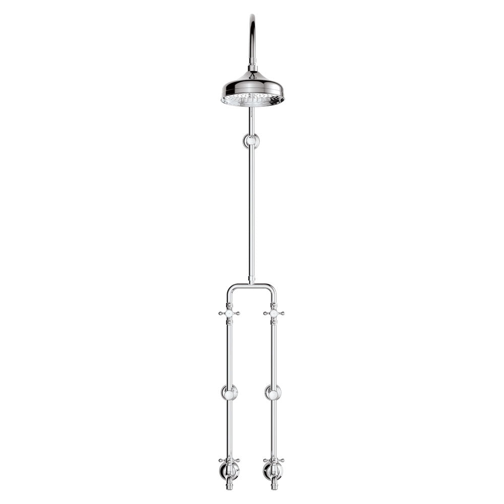 Fienza 455122 Lillian Exposed Rail Shower & Bath Set in Chrome - Modern Bathroom Fixture for Spa-Like Shower Experience