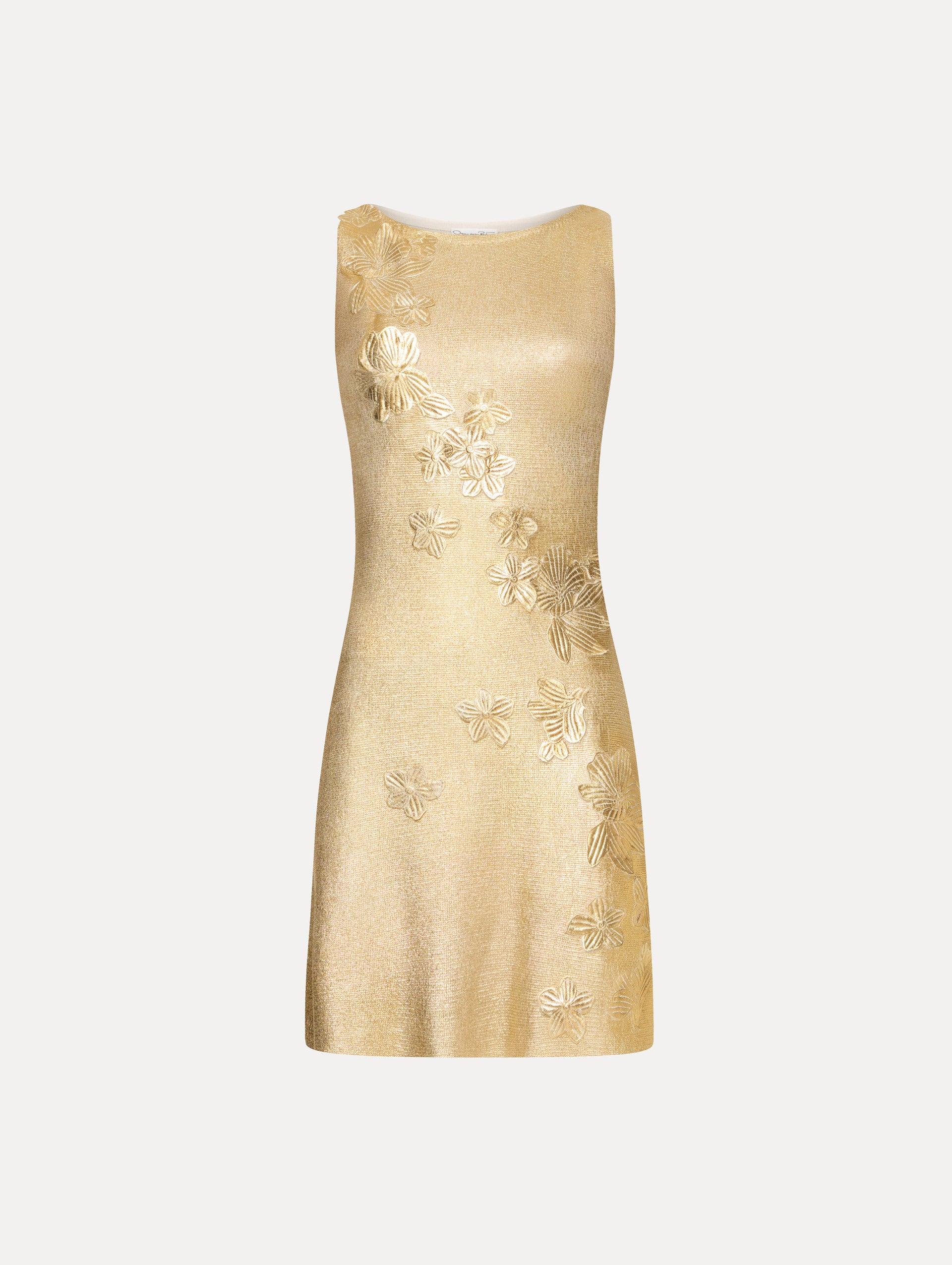 Elegant Gold Foil Cherry Blossom Floral Print Dress for Women - Perfect for Spring Weddings, Garden Parties & Special Occasions