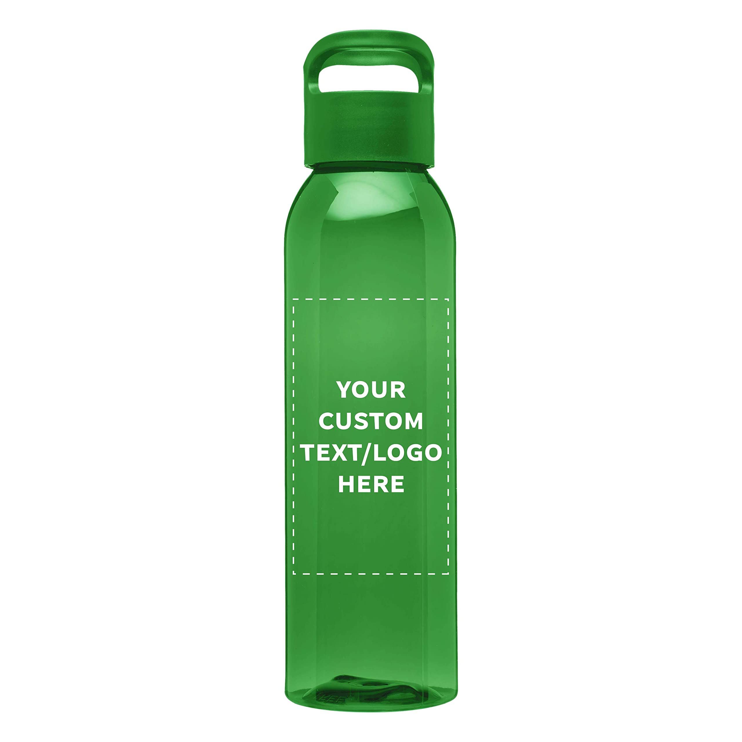 Custom 22oz Tritan Plastic Water Bottles - Bulk Pack of 50 - Personalized with Text/Logo - Reusable Gym & Sports Water Bottle - Lime Green - Perfect for Team Sports, Corporate Gifts & Fitness Enthusiasts