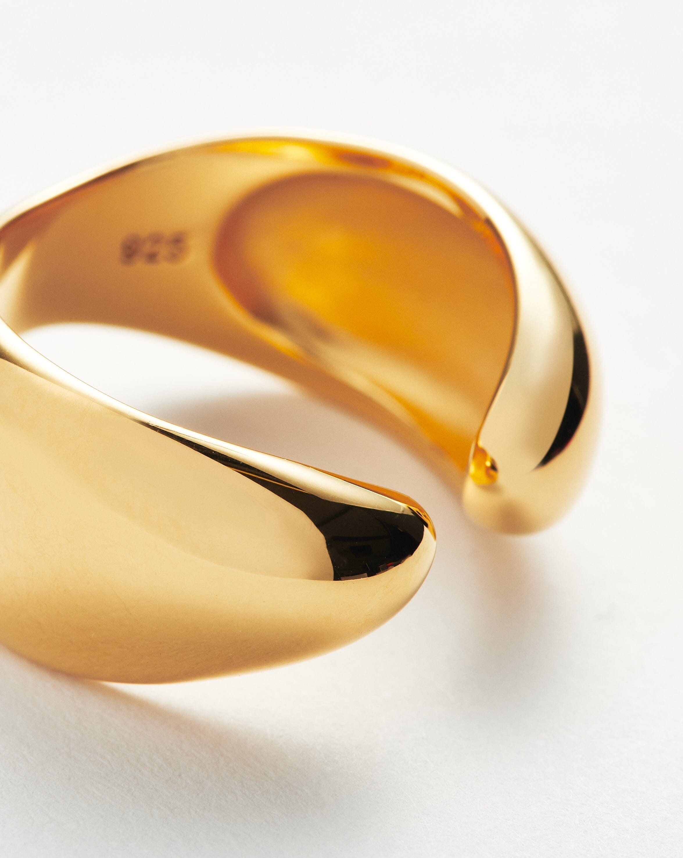Savi Sculptural Open Stacking Ring - 18k Gold Vermeil Stackable Minimalist Jewelry for Women - Perfect for Layering, Everyday Wear & Special Occasions