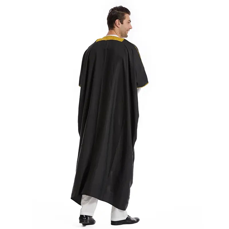 Premium Middle Eastern Arab Men's Sheikh Bisht - Traditional Embroidered Robe for Weddings, Festivals & Special Occasions