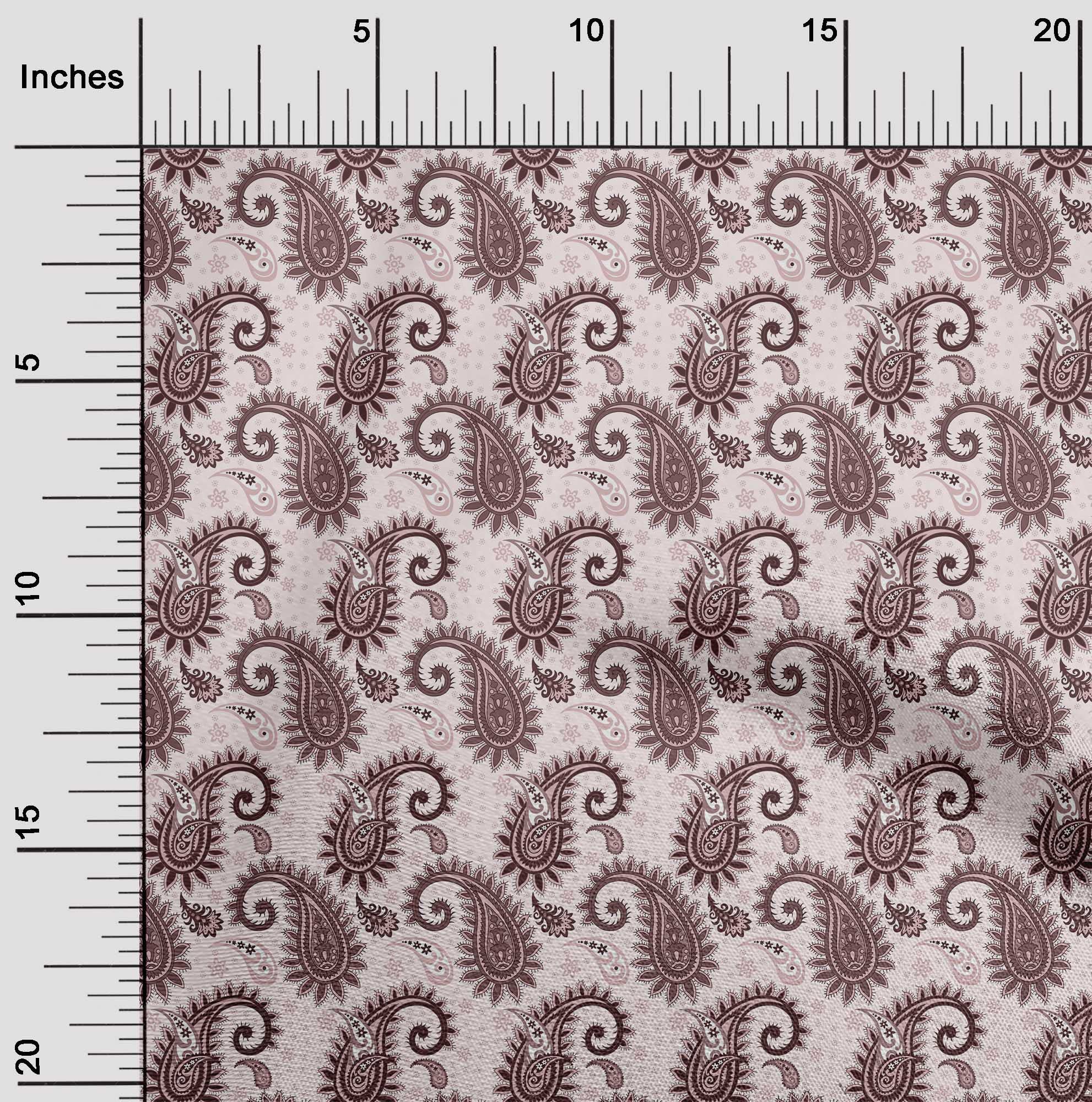 Premium Cotton Silk Blend Brown Paisley Fabric for Sewing - 42 Inch Wide by The Yard | DIY Clothing, Dresses, Scarves & Home Decor Projects