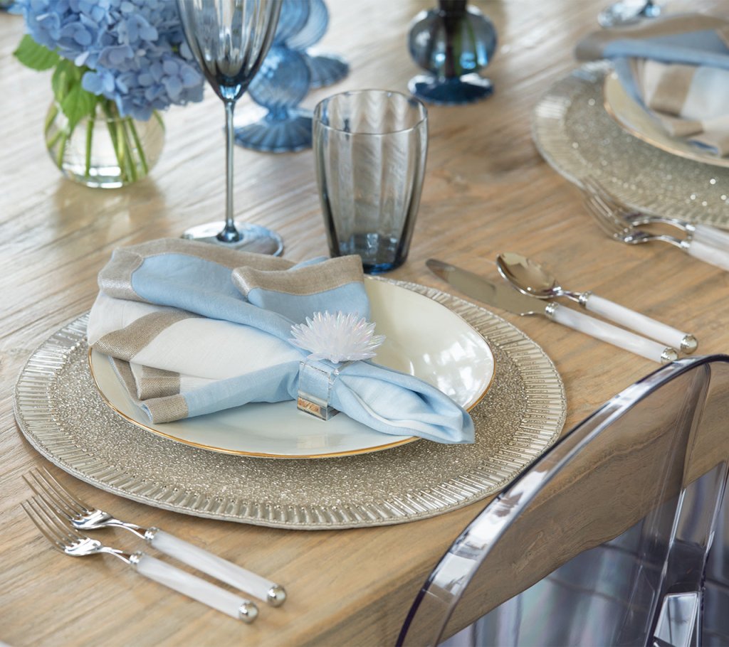 Premium Bevel Edge Placemats Set of 4 - Elegant Table Setting for Dinner Parties, Holidays & Everyday Use