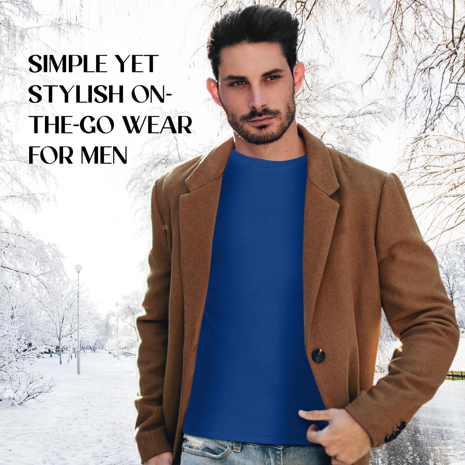JMR Men’s Heavyweight Waffle Thermal Shirt - 100% Cotton Long Sleeve Base Layer - Warm & Breathable Winter Underwear for Outdoor Activities, Hiking, and Camping