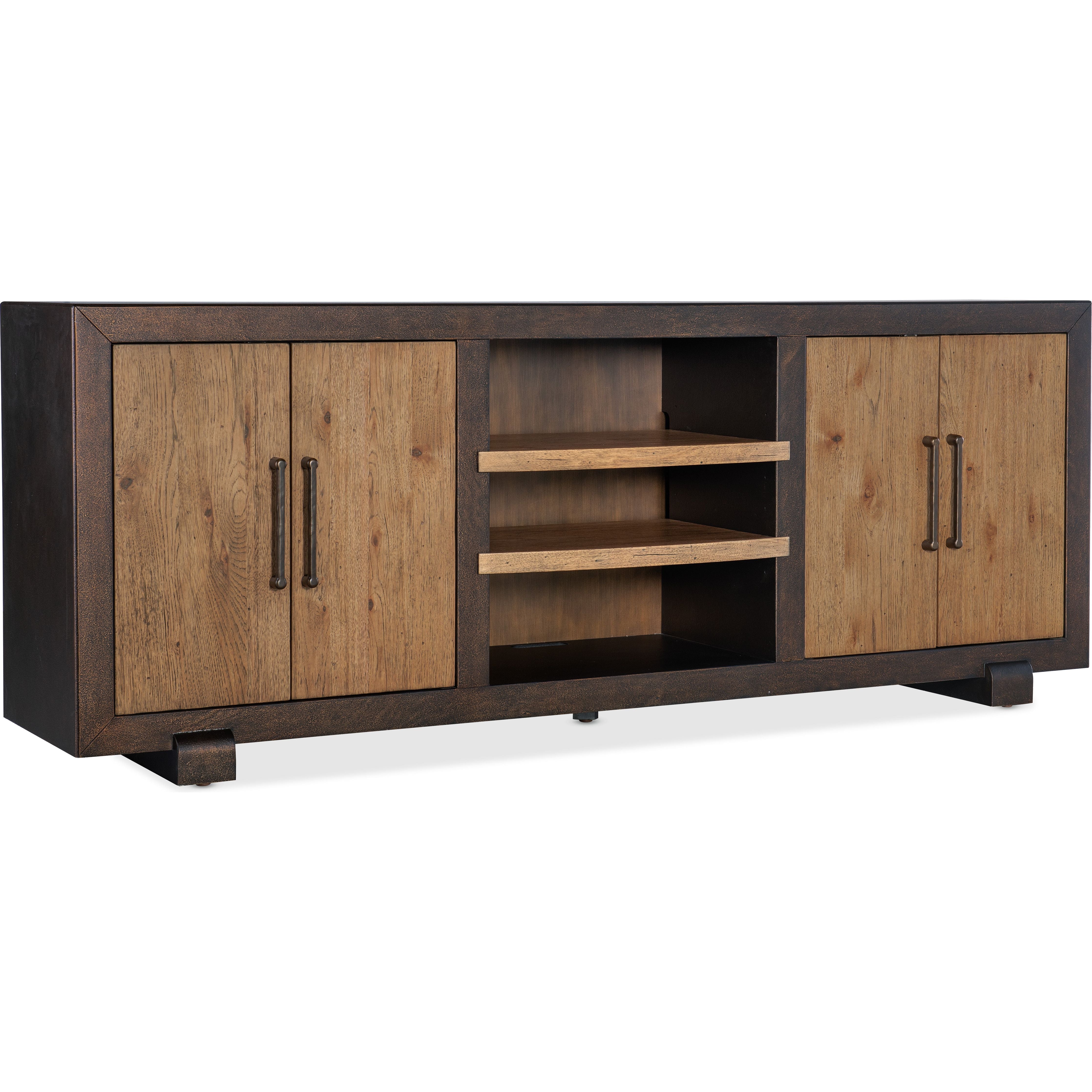 Aether Entertainment Console - Modern Brown TV Stand with Storage for Living Room & Home Theater Setup